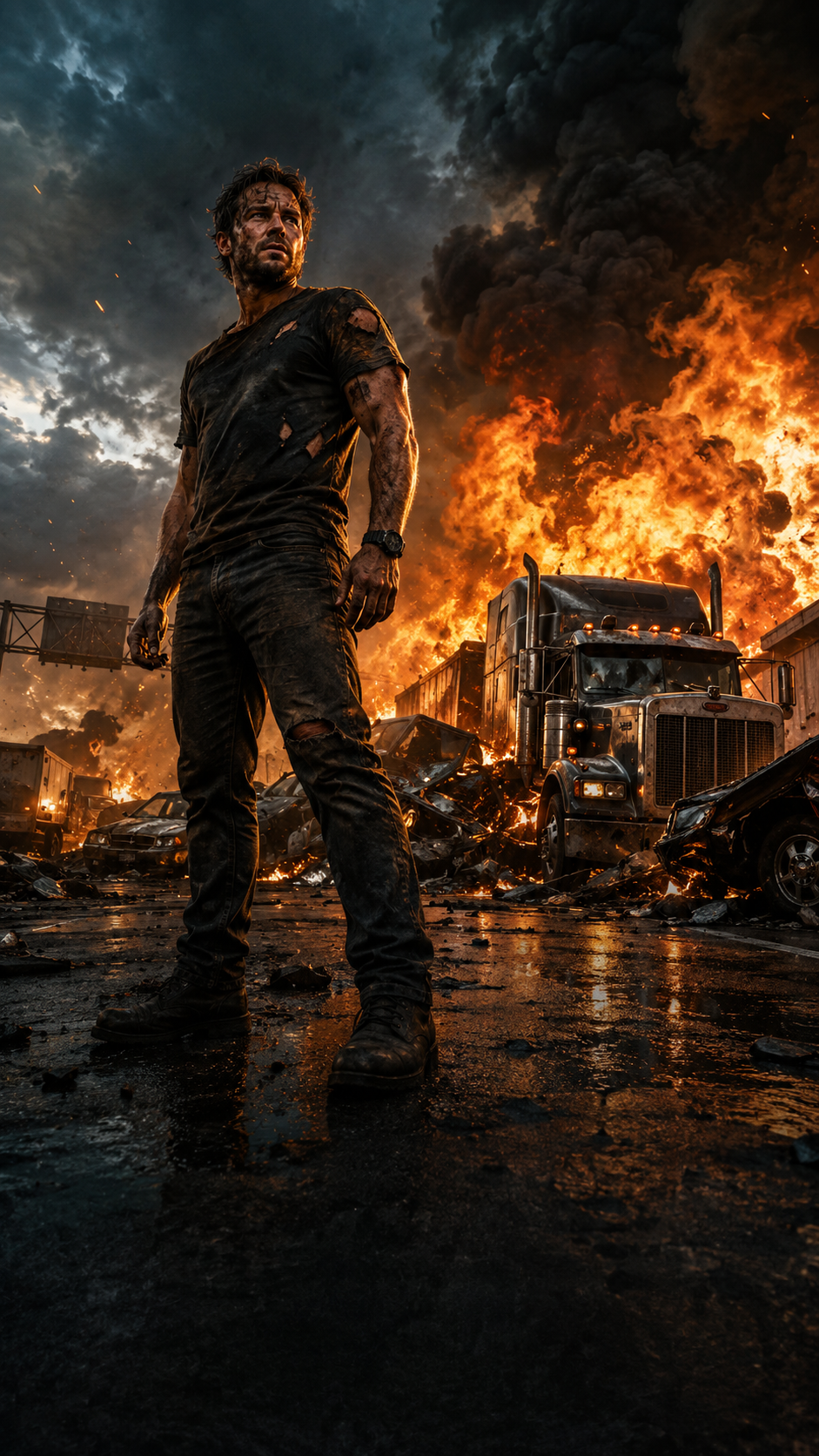 Action movie poster prompt